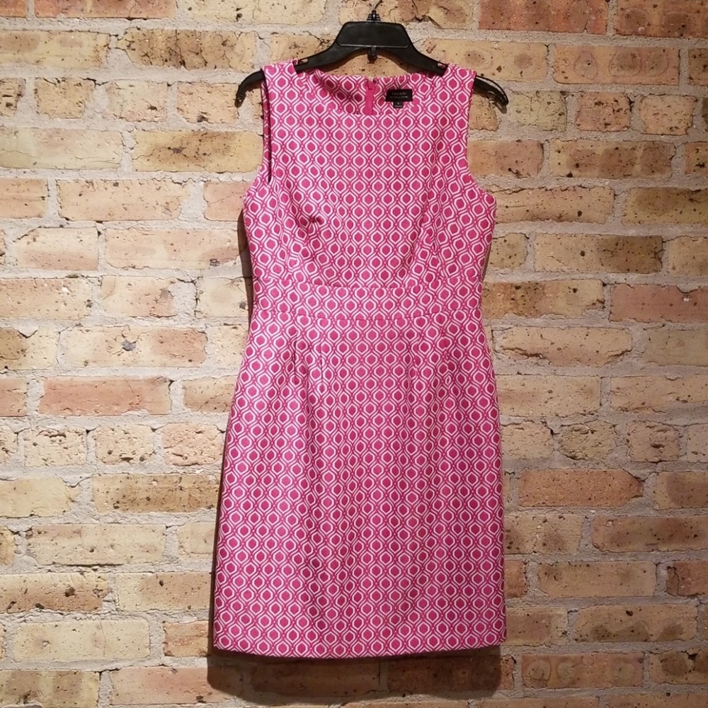 Tahari Pink and White Dress